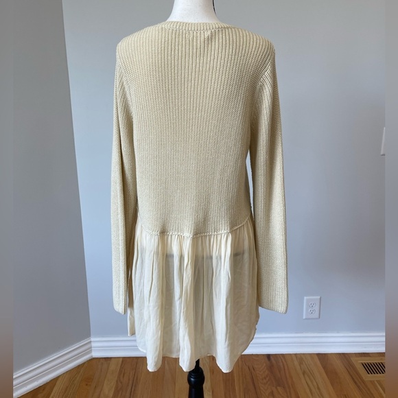 Westbound Tunic Blouse mixed material size XL neutral cottage costal work boots - Picture 6 of 9